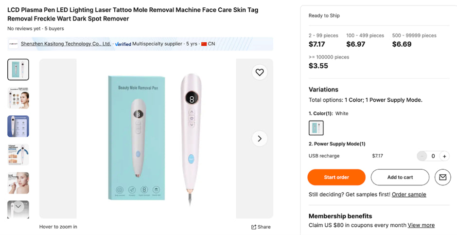 Plasma pen device offered for tattoo and permanent makeup removal